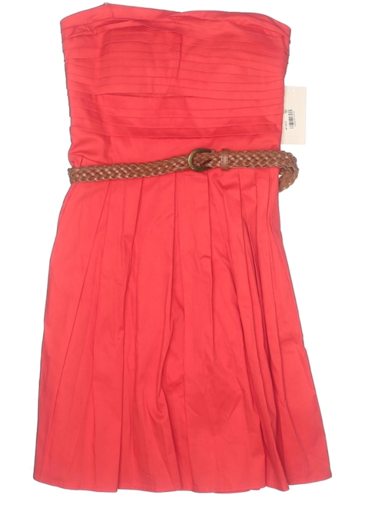 B. Darling Dress in Coral & Brown Belt with Brass coloured Buckle